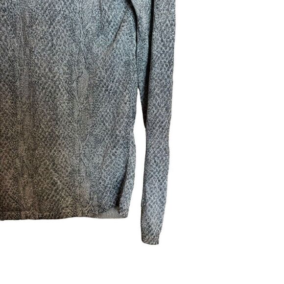 August Silk Sweater Womens Large Multicolor Print Silk Blend Metallic Mock Neck - Picture 5 of 7